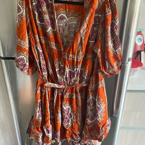 Anthropologie belted plus size mini dress